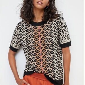 Anthropologie Maeve Ellinor Knit Leopard Sweater